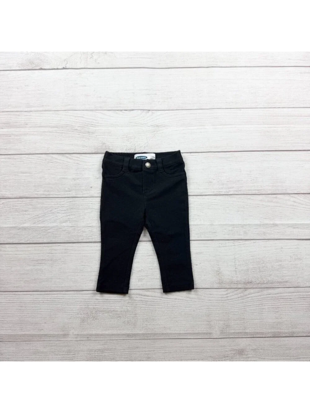 Old Navy Girls Black Stretch Pull On Skinny Ballerina Jeggings 6-12 Months